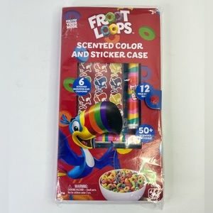 Fruit Loops Scented‎ Color & Sticker Case Activity Book Travel On The Go Set.